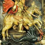Sant Jordi a cavall allanceja el dragó (any 1700)